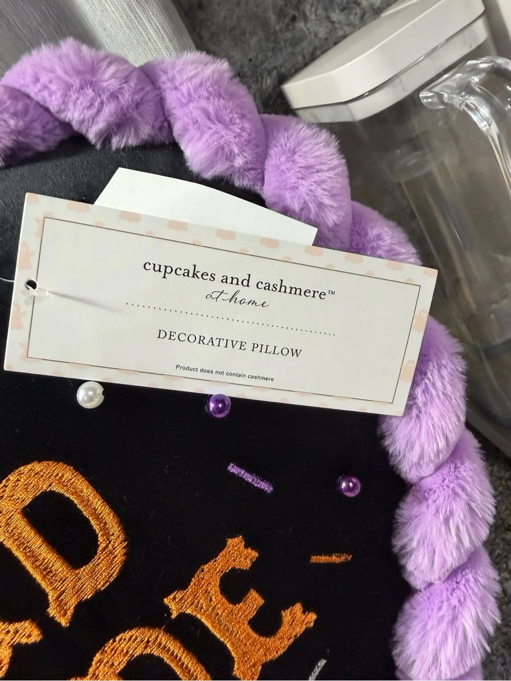 NWT Cupcakes & Cashmere Dead Inside Halloween Heart Throw Pillow 15”